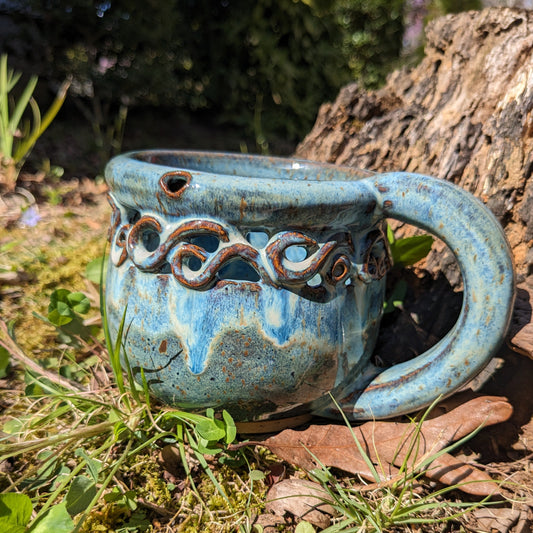 Blue Curl Puzzle Mug